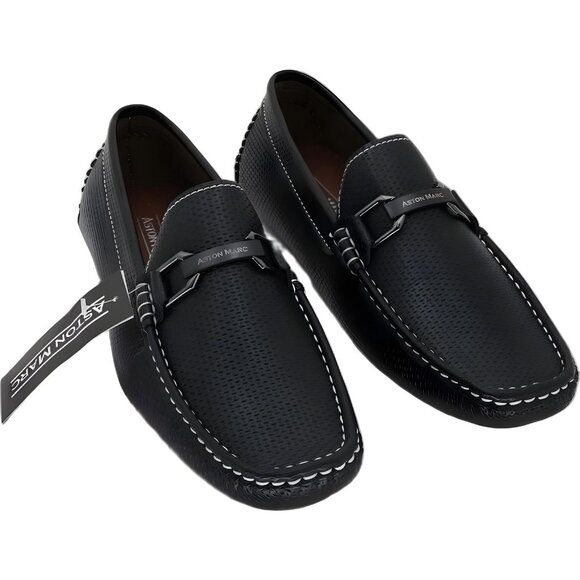 Aston Marc Men's Black Charter Loafers - Size 9.5M - Fast Shipping - Picture 1 of 6
